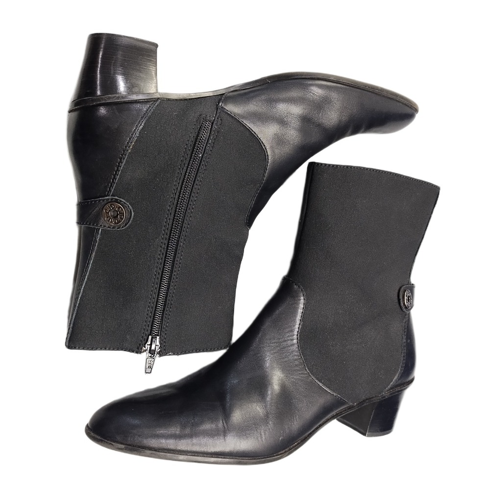 Circa Joan & David Campion Ankle Boots Womens Size 9.5W Black Comfort Side Zip